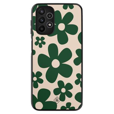 Samsung Galaxy A13 4G hoesje - Retro flowers groen Samsung Galaxy A13 4G hoesje - Retro flowers groen