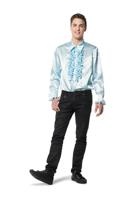 Ruche blouse baby blauw - thumbnail