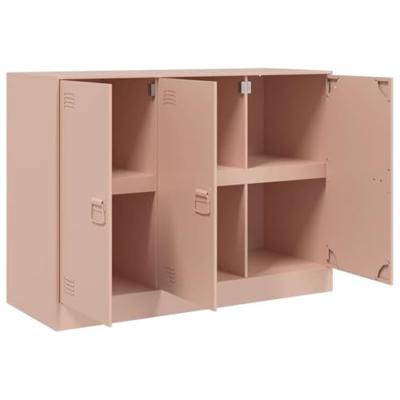 Dressoir 99x39x73 cm staal roze