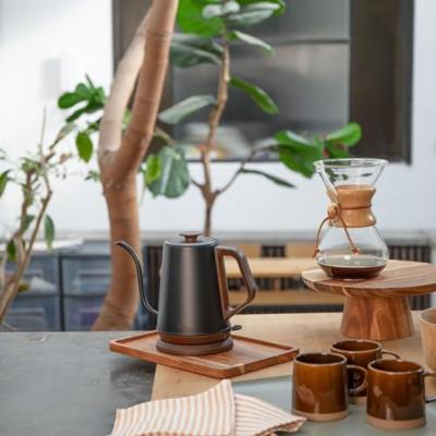 Waterkoker met zwanenhals - LIVOO - DOD206 - 1360 W - 1 L - 360° draaibare voet - Zwart/Bruin