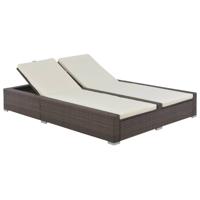 Ligbed tweepersoons poly rattan bruin - thumbnail