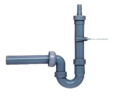 Kirchhoff ECO-SAVE kunststof wasapparaat buisvormige sifon, grijs, 1 1/2" x 40 mm, met 3/4" apparaataansluiting - 98838049