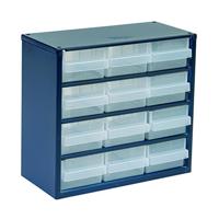 raaco 612-02 Magazijnkast voor kleine onderdelen (b x h x d) 306 x 283 x 150 mm Aantal vakken: 12 Inhoud 1 stuk(s) - thumbnail