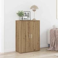 Dressoir artisanaal eikenkleurig 60 x 31 x 84 cm Bewerkt hout - thumbnail