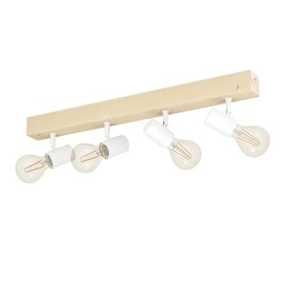Eglo PlafondspotTownshend 3 4-lichts houtbruin met wit - 99485