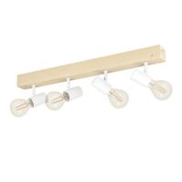 Eglo PlafondspotTownshend 3 4-lichts houtbruin met wit - 99485 - thumbnail