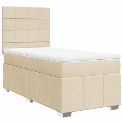 Boxspring met matras stof crèmekleurig 120x200 cm
