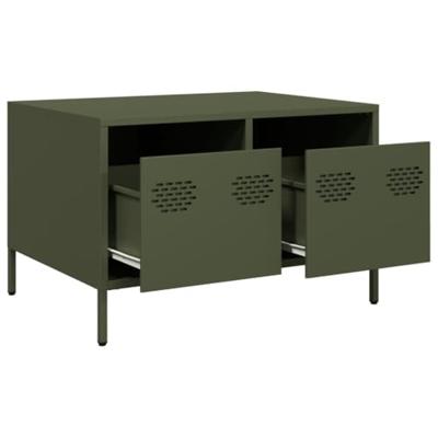 Tv-meubel 68x50x43,5 cm koudgewalst staal olijfgroen