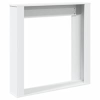 Haardombouw 100x20x100 cm bewerkt hout wit - thumbnail