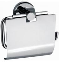 Sanix Round toiletrolhouder met klep chroom - thumbnail