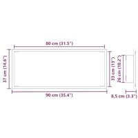 Spiegel met spiegel Zwart eiken 90 x 8.5 x 37 cm Bewerkt hout - thumbnail