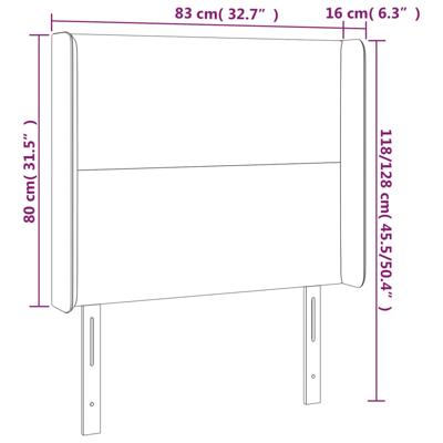 Hoofdbord LED 203x16x118/128 cm stof crèmekleurig