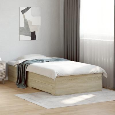 Bedframe met lades bewerkt hout sonoma eikenkleurig 75x190 cm