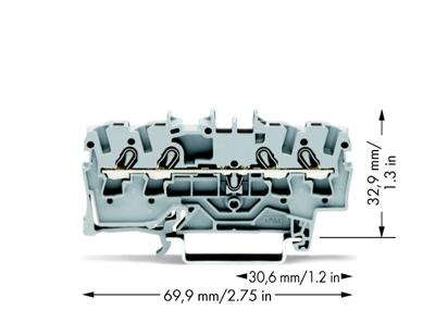 WAGO 2002-1401 Doorgangsklem 5.20 mm Spanveer Toewijzing: L Grijs 1 stuk(s)