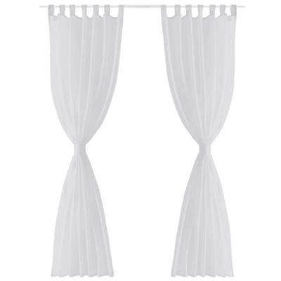 VidaXL Witte vitrage 140 x 225 cm 2 stuks - thumbnail