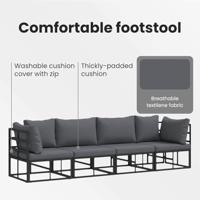 Tuinbankenset 4 pcs Zwart Metaal - thumbnail