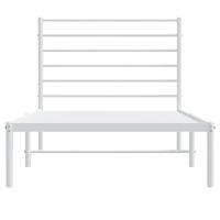 Bedframe met hoofdbord metaal wit 100x200 cm - thumbnail