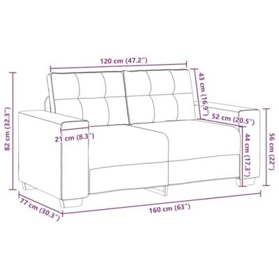 Loveseat bank 120 cm stof donkergrijs Loveseat bank 120 cm stof donkergrijs