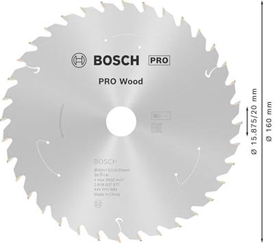 Bosch Accessories 2608837677 2608837677 Hardmetaal-cirkelzaagblad 160 x 20 mm Aantal tanden: 36 1 stuk(s) Bosch Accessories 2608837677 2608837677 Hardmetaal-cirkelzaagblad 160 x 20 mm Aantal tanden: 36 1 stuk(s)