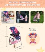 Moderne poppenstoel - Vlinders Navy Roze - thumbnail