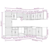 14-delige Keukenkastenset Lucca bewerkt hout sonoma eikenkleur - thumbnail
