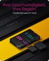 ICY BOX IB-CR504-C31 geheugenkaartlezer USB 3.2 Gen 2 (3.1 Gen 2) Type-C Zwart - thumbnail