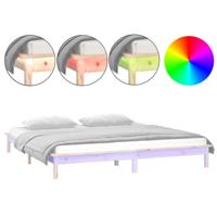 Bedframe LED massief hout 135x190 cm - thumbnail