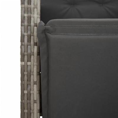 9-delige Tuinset met kussens poly rattan grijs