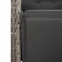9-delige Tuinset met kussens poly rattan grijs - thumbnail