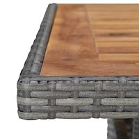 Tuintafel poly rattan en massief acaciahout grijs - thumbnail