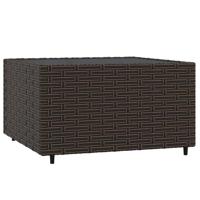3-delige Loungeset met kussens poly rattan bruin - thumbnail
