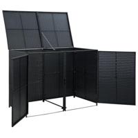 Containerberging dubbel 148x80x111 cm poly rattan zwart - thumbnail