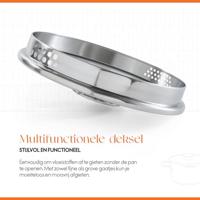 ELLE Gourmet Moderne Kookpan met Deksel - Ø 18 cm - RVS - thumbnail