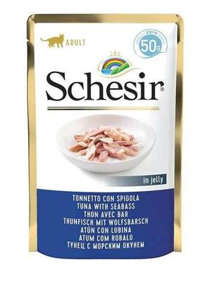 SCHESIR in jelly Tuna with seabass - nat kattenvoer - 50 g