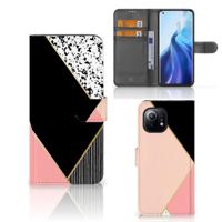 Xiaomi Mi 11 | Book Case | Zwart Roze Vormen - thumbnail