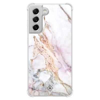 Samsung Galaxy S21 FE shockproof hoesje - Parelmoer marmer