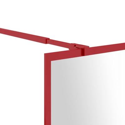 Inloopdouchewand transparant 100x195 cm ESG-glas rood - thumbnail