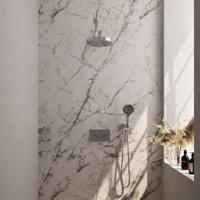 BRAUER Stripe Thermostatische Inbouw Regendouche - drukknoppen - SET 28 - 25cm douchekop - rechte muurarm - 3-standen handdouche - doucheslang - wandaansluitbocht - chroom 5-CE-419 - thumbnail