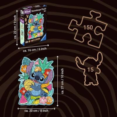 Ravensburger houten legpuzzel disney stitch, 150st. Ravensburger houten legpuzzel disney stitch, 150st.