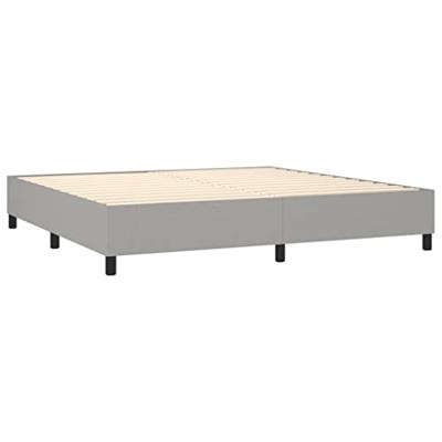 Boxspring met matras en LED stof lichtgrijs 200x200 cm