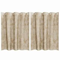 VidaXL Velvet gordijnen met gordijnen 2 pcs crème 140 x 140 cm fluweel - thumbnail