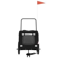 Hondenfietstrailer oxford stof en ijzer zwart - thumbnail