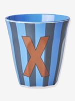 Gestreepte melamine mok LETTER X rice, medium 250 ml meerkleurig - thumbnail