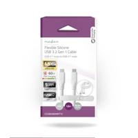 Nedis CCGB64800WT15 Usb-kabel Usb 3.2 Gen 1 Usb-c™ Male Usb-c™ Male 60 W 4k@60hz 5 Gbps Vernikkeld 1.50 M Rond Silicone Wit Doos - thumbnail