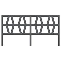 Hoofdbord 206x4x100 cm massief grenenhout grijs - thumbnail