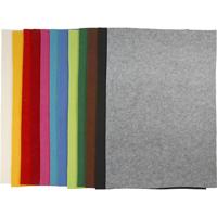 Creativ Company Hobbyvilt, vel 42x60 cm, dikte 3 mm, diverse kleuren, 12 div vellen/ 1 doos - thumbnail