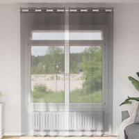 Gordijnen voile met doorvoertules 2 st 140x260 cm donkergrijs - thumbnail