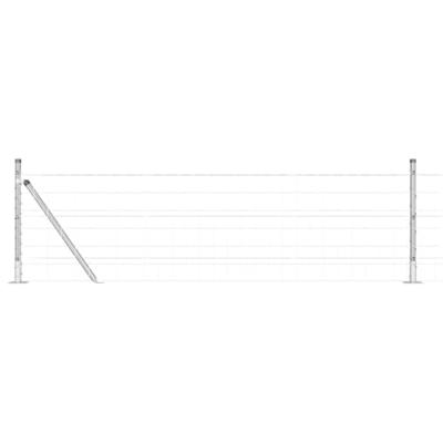 VidaXL Hek met paal zilver 0,6 x 25 m staal