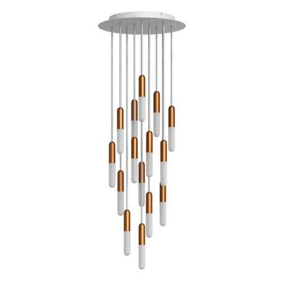 Hanglamp met 15 pendels en lichtbronnen koper - Made in Italy | Creative-Cables | Lamp kopen | Creative-Cables | Lamp kopen | Creative-Cables | Lamp |