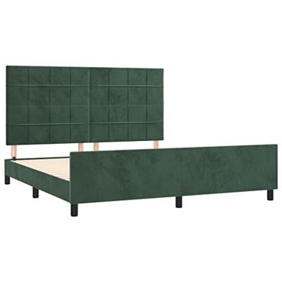 Bedframe zonder matras 160x200 cm fluweel donkergroen Bedframe zonder matras 160x200 cm fluweel donkergroen